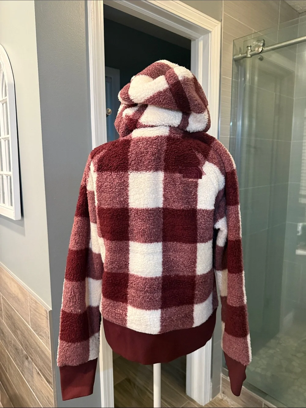 The North Face Mt. Shire Plaid Sherpa Hoodie Full-Zip Sweater Size Medium